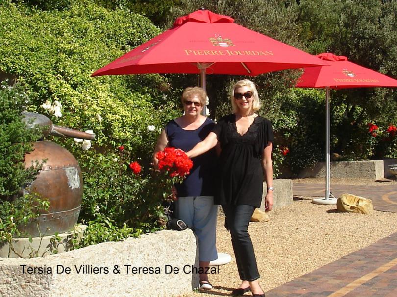 Tersia De Villiers & Teresa De Chazal at Haute Cabriere, Franchhoek, Western Province. http://www.cabriere.co.za/about